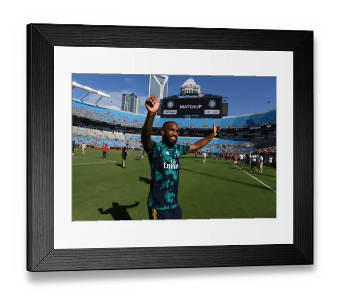 Framed Print : Arsenal's Alex Lacazette Prepares for Arsenal v Fiorentina at 2019 International Champions Cup in Charlotte Framed Print : Arsenal's Alex Lacazette Prepares for Arsenal v Fiorentina at 2019 International Champions Cup in Charlotte