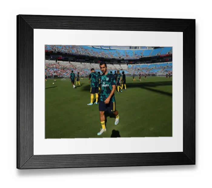 Framed Print : Arsenal's Henrikh Mkhitaryan Gears Up Before Arsenal v Fiorentina - 2019 International Champions Cup, Charlotte