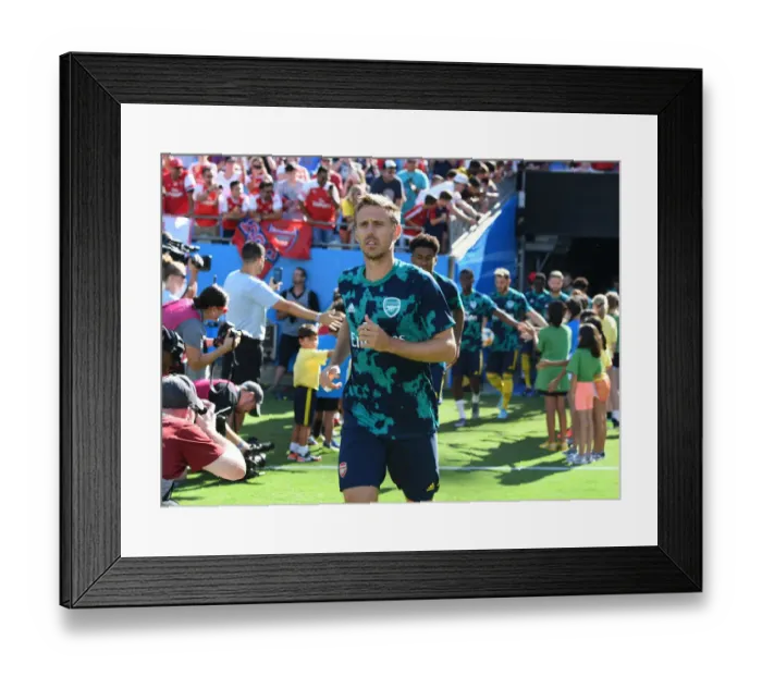 Framed Print : Arsenal FC: Nacho Monreal Prepares for Arsenal v ACF Fiorentina at 2019 International Champions Cup, Charlotte