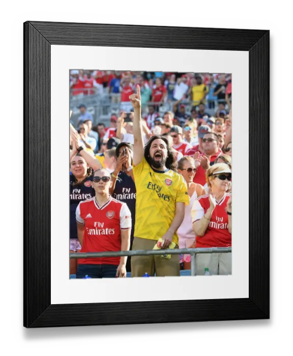 Framed Print : Arsenal Fans Gather Before Arsenal vs. ACF Fiorentina at 2019 International Champions Cup in Charlotte