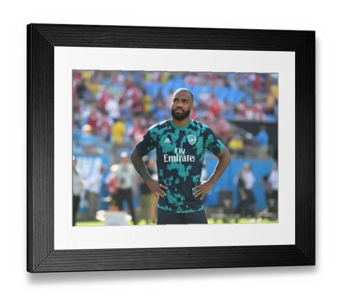 Framed Print : Arsenal's Alex Lacazette Readies for Battle: Arsenal vs Fiorentina, 2019 International Champions Cup, Charlotte