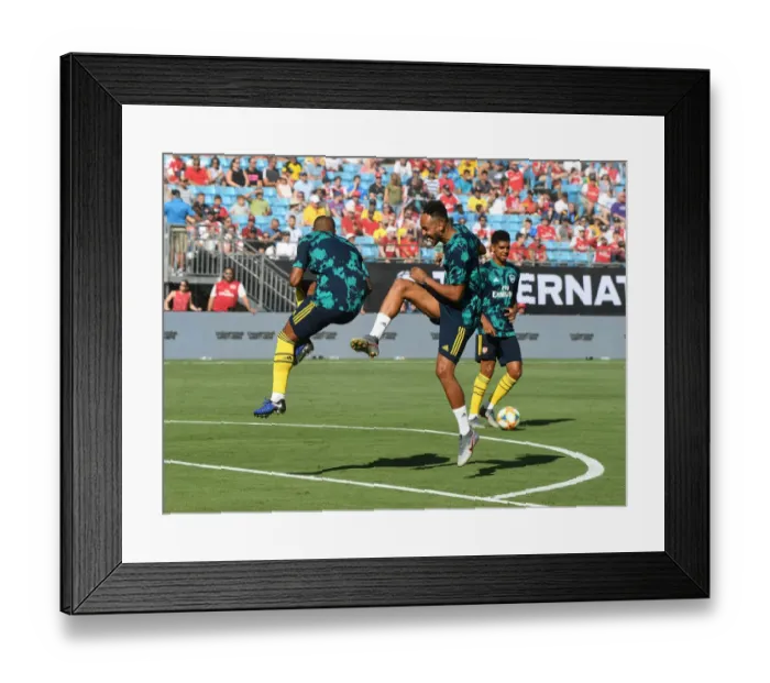 Framed Print : Arsenal's Star Strikers Aubameyang and Lacazette Before 2019 International Champions Cup Clash vs Fiorentina