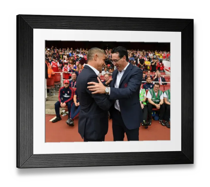 Framed Print : Arsenal's Unai Emery and Olympique Lyonnais Silvinho: A Pre-Match Encounter at the Emirates Cup 2019 Framed Print : Arsenal's Unai Emery and Olympique Lyonnais Silvinho: A Pre-Match Encounter at the Emirates Cup 2019