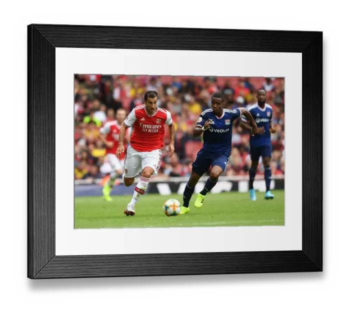 Framed Print : Mkhitaryan's Brilliant Display: Arsenal's Emirates Cup Victory over Olympique Lyonnais, 2019