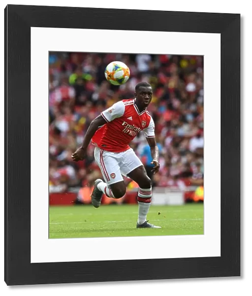 Arsenal vs. Olympique Lyonnais: Eddie Nketiah in Action at the Emirates Cup, 2019