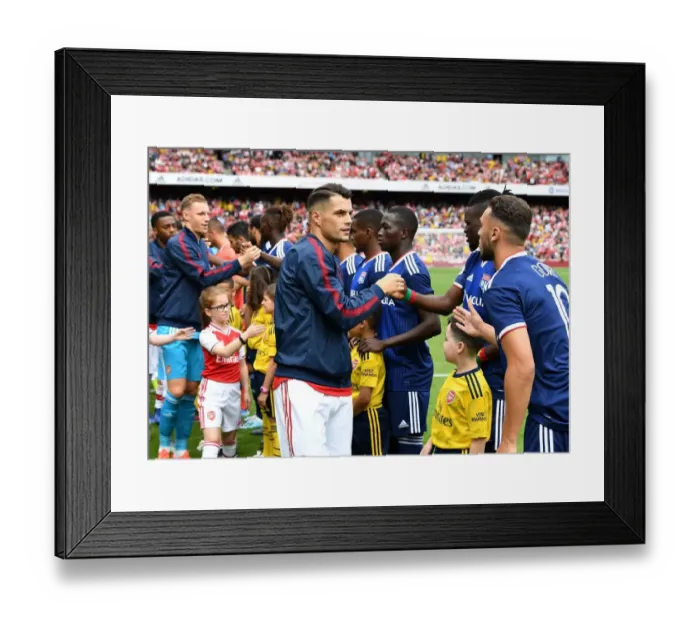 Framed Print : Granit Xhaka Prepares for Arsenal vs. Olympique Lyonnais at Emirates Cup 2019 Framed Print : Granit Xhaka Prepares for Arsenal vs. Olympique Lyonnais at Emirates Cup 2019