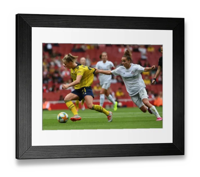 Framed Print : Battle of Stars: Tabea Kemme vs. Lina Magull - Arsenal Women vs. FC Bayern Munich Framed Print : Battle of Stars: Tabea Kemme vs. Lina Magull - Arsenal Women vs. FC Bayern Munich