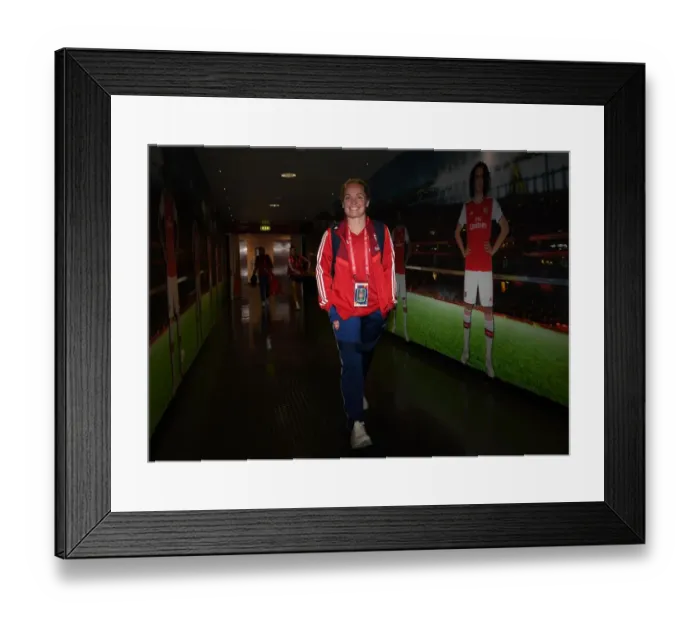 Framed Print : Arsenal's Kim Little Gears Up for Emirates Cup Clash Against FC Bayern Munich