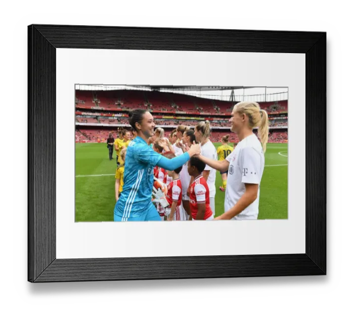 Framed Print : Arsenal Women vs. FC Bayern Munich: Manuela Zinsberger Prepares for Emirates Cup Clash