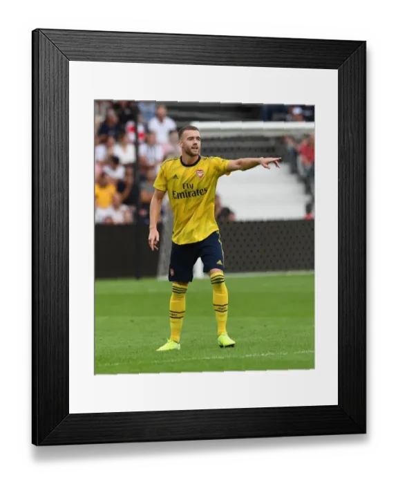 Framed Print : Calum Chambers in Action: Arsenal's Defender Shines in Pre-Season Friendly Against Angers, France 2019