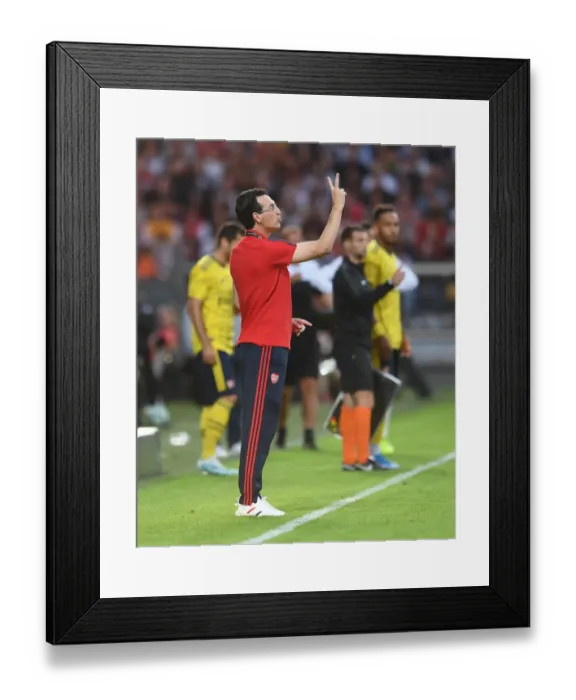 Framed Print : Unai Emery Leads Arsenal in Pre-Season Friendly Against Angers, France (July 2019)