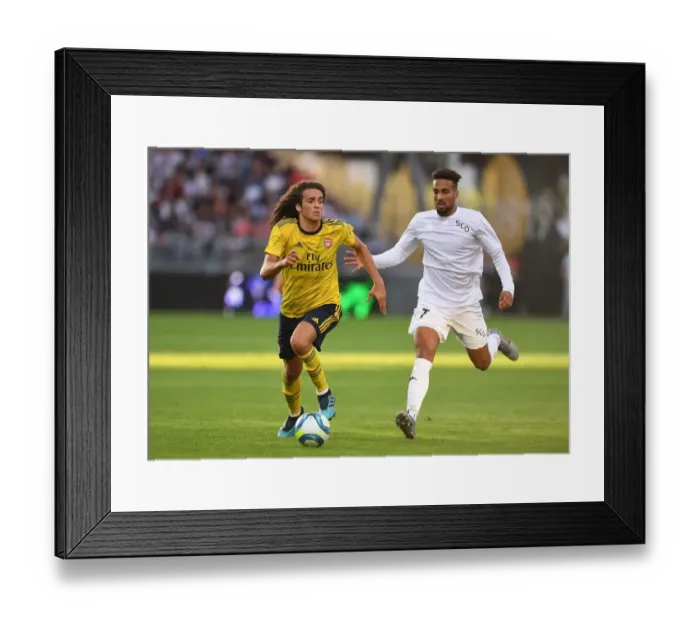 Framed Print : Guendouzi Shines: Angers vs Arsenal Pre-Season Match