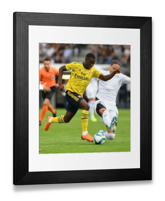 Framed Print : Arsenal's Eddie Nketiah in Action: Angers Pre-Season Clash, 2019