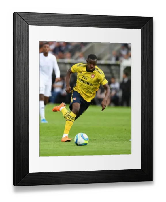 Framed Print : Arsenal's Eddie Nketiah in Action against Angers during 2019 Pre-Season Friendly