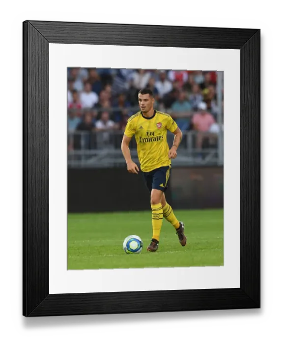 Framed Print : Granit Xhaka in Action: Arsenal's Pre-Season Clash against Angers, France 2019
