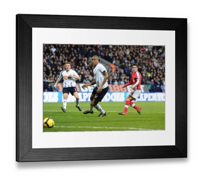 Framed Print : Cesc Fabregas Scores First Arsenal Goal Against Bolton Wanderers (BPL, 2010)