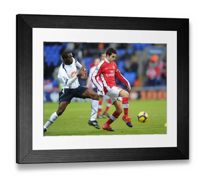 Framed Print : Cesc Fabregas (Arsenal) Fabrice Muamba (Bolton). Bolton Wanderers 0: 2 Arsenal