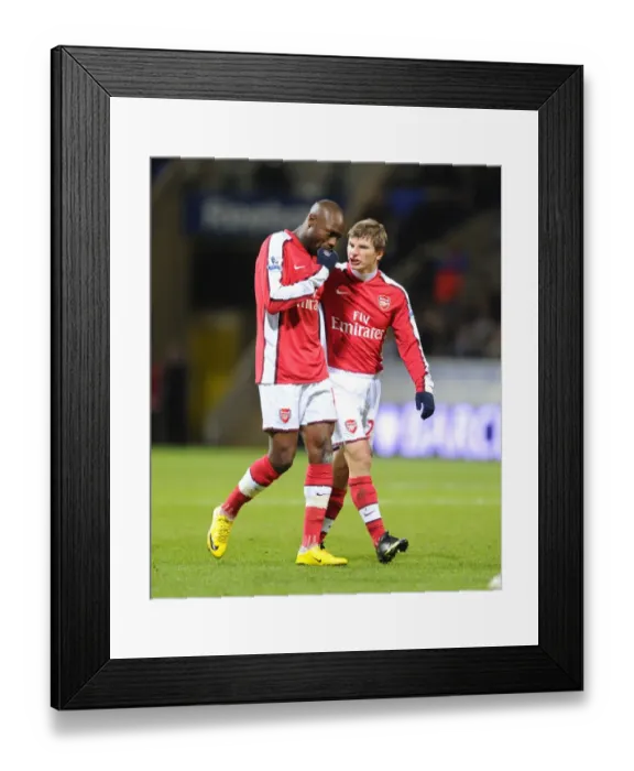 Framed Print : William Gallas and Andrey Arshavin (Arsenal). Bolton Wanderers 0: 2 Arsenal