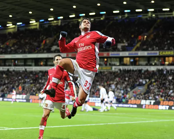 Fran Merida celebrates scoring the 2nd Arsenal goal. Bolton Wanderers 0: 2 Arsenal