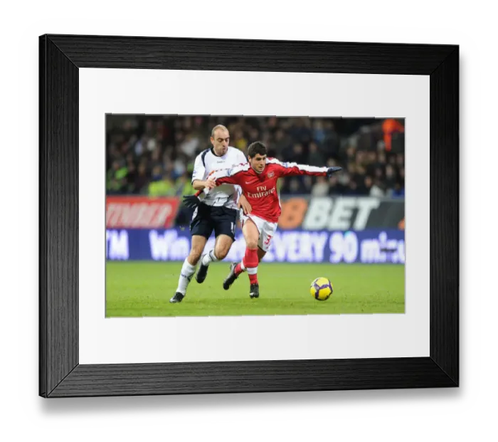 Framed Print : Fran Merida (Arsenal) Gavin McCann (Bolton). Bolton Wanderers 0: 2 Arsenal