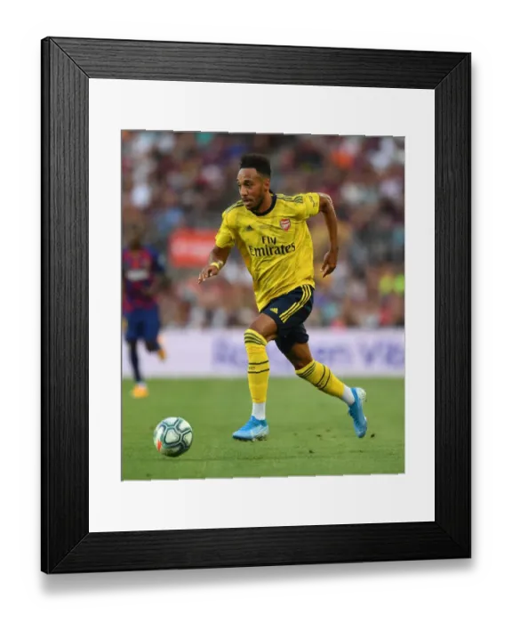 Framed Print : Aubameyang's Return: Arsenal vs. FC Barcelona (2019) - Pre-Season Clash