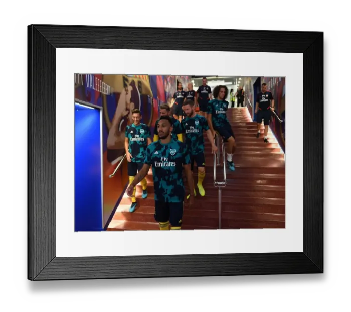 Framed Print : Arsenal's Aubameyang Returns: FC Barcelona vs. Arsenal - 2019 Pre-Season Clash