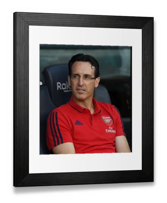 Framed Print : Unai Emery Faces FC Barcelona: Arsenal's Pre-Season Showdown in Barcelona, Spain (August 2019)