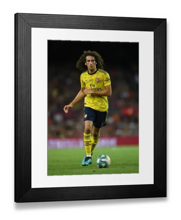 Framed Print : Arsenal's Matteo Guendouzi Faces Off Against FC Barcelona at Nou Camp (2019-20 Pre-Season Friendly)