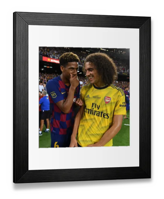 Framed Print : Young Titans Clash: Guendouzi vs. Todibo in FC Barcelona vs. Arsenal Pre-Season Face-Off Framed Print : Young Titans Clash: Guendouzi vs. Todibo in FC Barcelona vs. Arsenal Pre-Season Face-Off