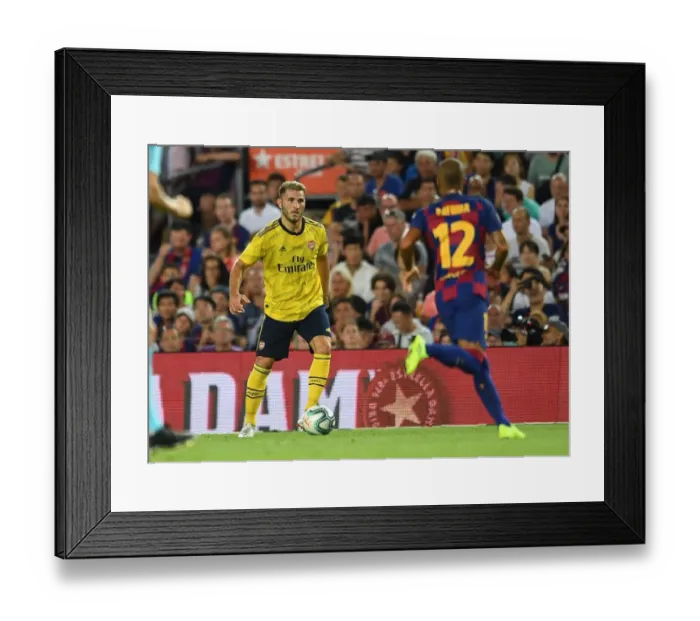 Framed Print : FC Barcelona vs. Arsenal: Sead Kolasinac in Action at the Nou Camp (2019-20 Pre-Season Friendly) Framed Print : FC Barcelona vs. Arsenal: Sead Kolasinac in Action at the Nou Camp (2019-20 Pre-Season Friendly)