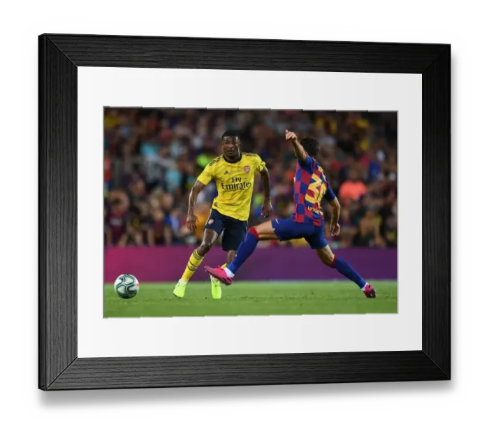 Framed Print : FC Barcelona vs. Arsenal: Ainsley Maitland-Niles in Action (2019-20 Pre-Season Friendly, Barcelona)
