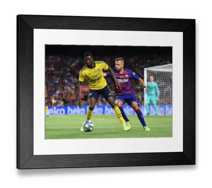 Framed Print : Clash of the Stars: Ainsley Maitland-Niles vs. Jordi Alba - FC Barcelona vs. Arsenal (2019-20) Framed Print : Clash of the Stars: Ainsley Maitland-Niles vs. Jordi Alba - FC Barcelona vs. Arsenal (2019-20)