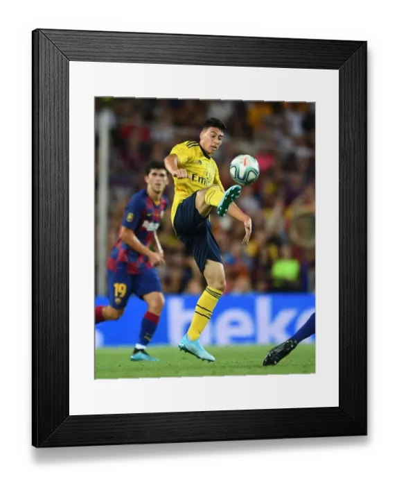 Framed Print : Gabriel Martinelli Faces Barcelona: Arsenal vs. FC Barcelona, 2019
