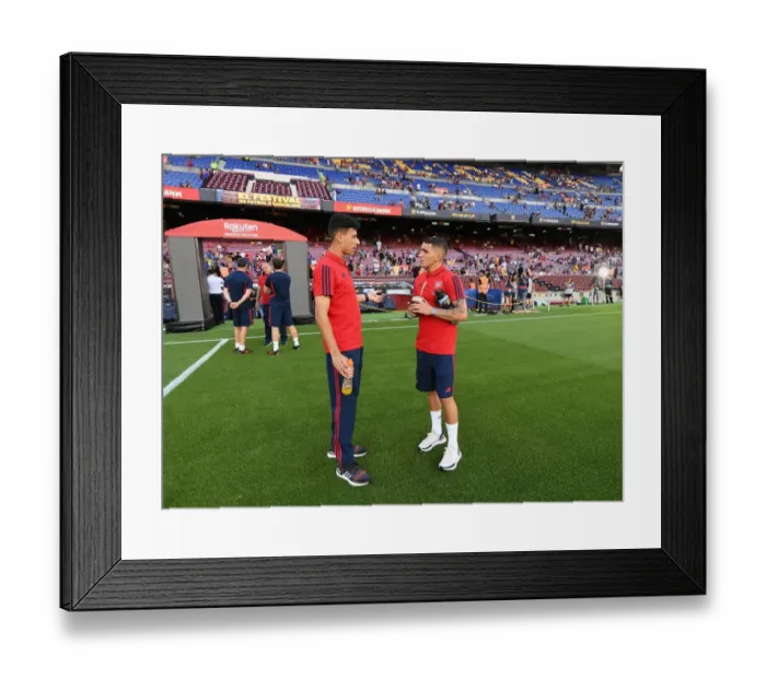 Framed Print : Arsenal's Torreira and Martinelli Pre-Season Encounter FC Barcelona, 2019 Framed Print : Arsenal's Torreira and Martinelli Pre-Season Encounter FC Barcelona, 2019
