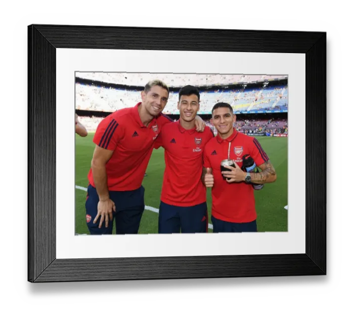 Framed Print : Arsenal Trio Pre-Season Encounter at Nou Camp: FC Barcelona vs Arsenal (2019-20)