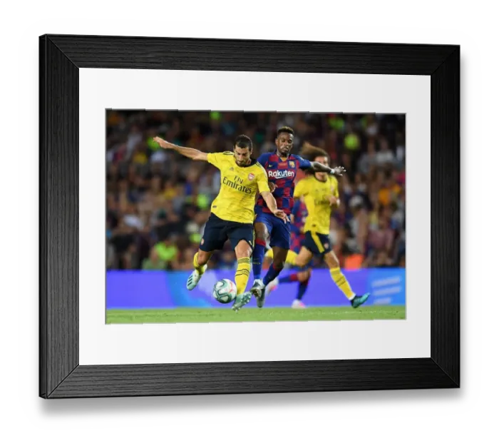 Framed Print : Mkhitaryan vs. Semedo: FC Barcelona vs. Arsenal Pre-Season Clash at Nou Camp (2019) Framed Print : Mkhitaryan vs. Semedo: FC Barcelona vs. Arsenal Pre-Season Clash at Nou Camp (2019)