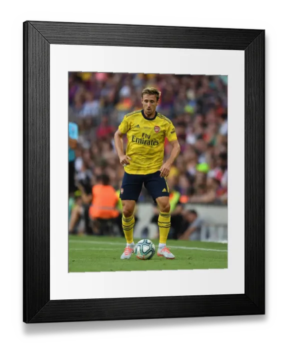 Framed Print : Monreal in Action: FC Barcelona vs. Arsenal (2019) - Pre-Season Clash at Nou Camp