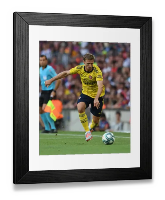 Framed Print : Nacho Monreal in Action: Arsenal vs. FC Barcelona (Pre-Season Friendly, 2019)