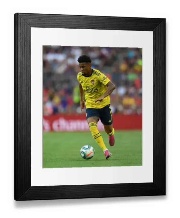 Framed Print : FC Barcelona vs. Arsenal: Reiss Nelson in Action at the 2019 Pre-Season Friendly