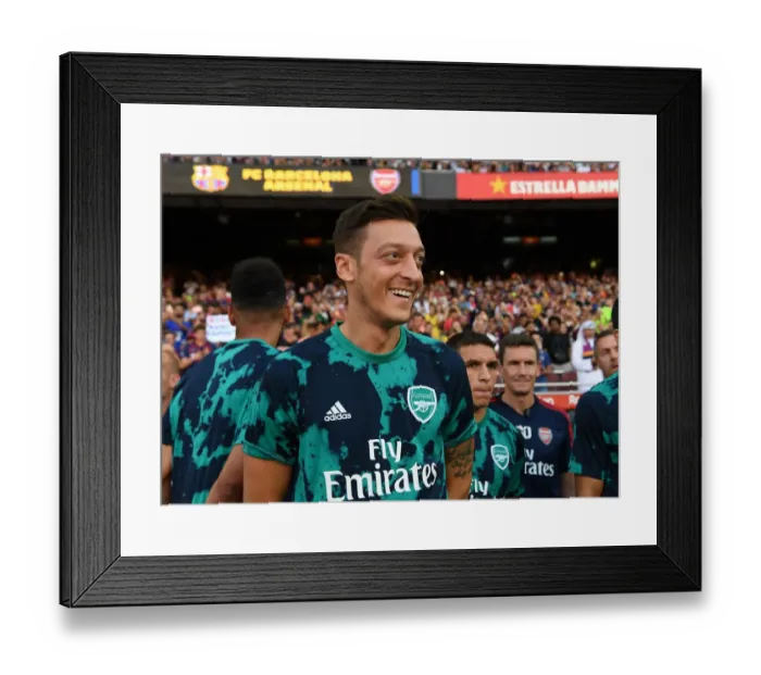 Framed Print : Mesut Ozil: Arsenal Star's Pre-Season Showdown Against FC Barcelona at Nou Camp, 2019