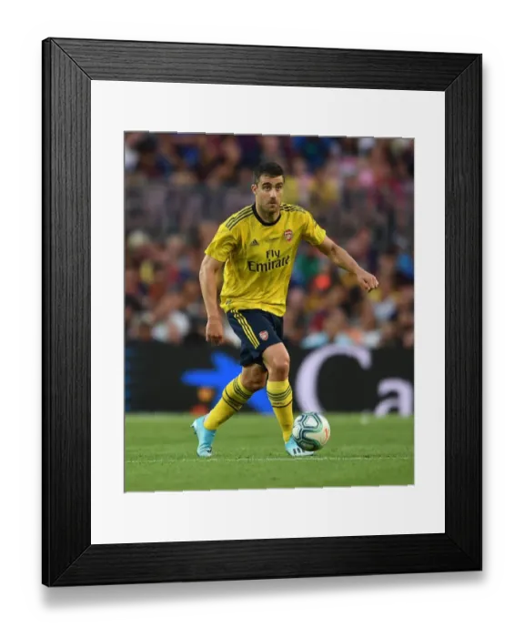 Framed Print : Sokratis of Arsenal vs. FC Barcelona at Nou Camp: 2019-20 Pre-Season Showdown