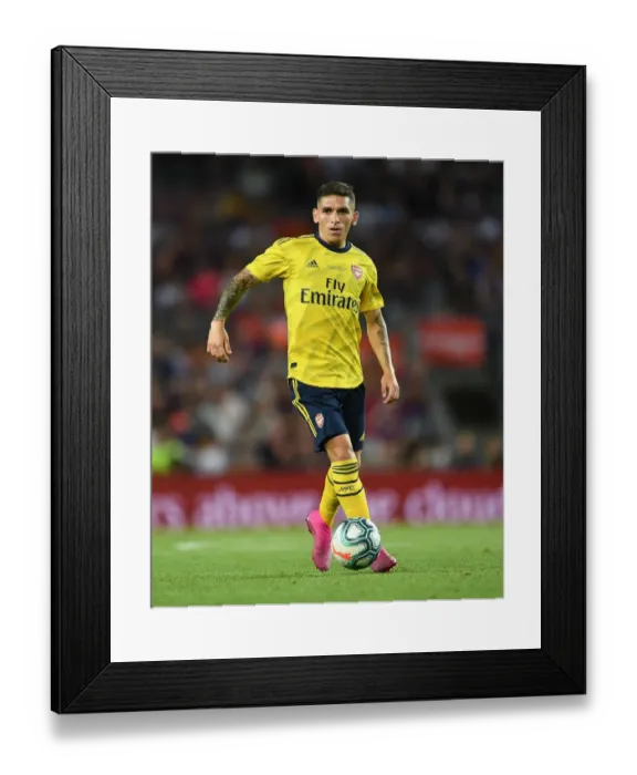 Framed Print : Torreira in Action: FC Barcelona vs. Arsenal Pre-Season Clash, 2019