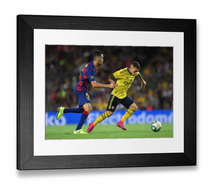 Framed Print : Torreira vs. Busquets: A Midfield Battle of Champions - FC Barcelona vs. Arsenal, 2019 Framed Print : Torreira vs. Busquets: A Midfield Battle of Champions - FC Barcelona vs. Arsenal, 2019