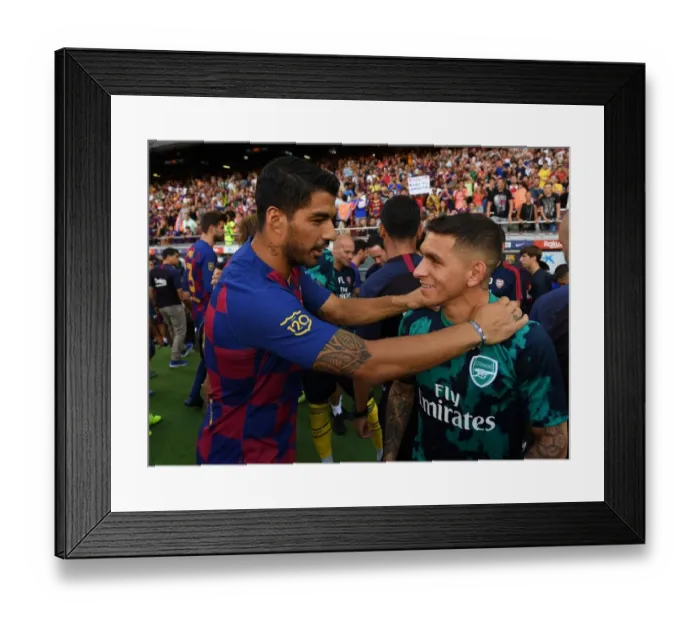 Framed Print : Torreira vs. Suarez: A Star-Studded Clash in FC Barcelona vs. Arsenal Pre-Season Face-Off, 2019 Framed Print : Torreira vs. Suarez: A Star-Studded Clash in FC Barcelona vs. Arsenal Pre-Season Face-Off, 2019