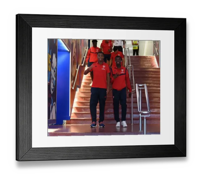 Framed Print : Arsenal's Joe Willock and Eddie Nketiah Before FC Barcelona Friendly, 2019
