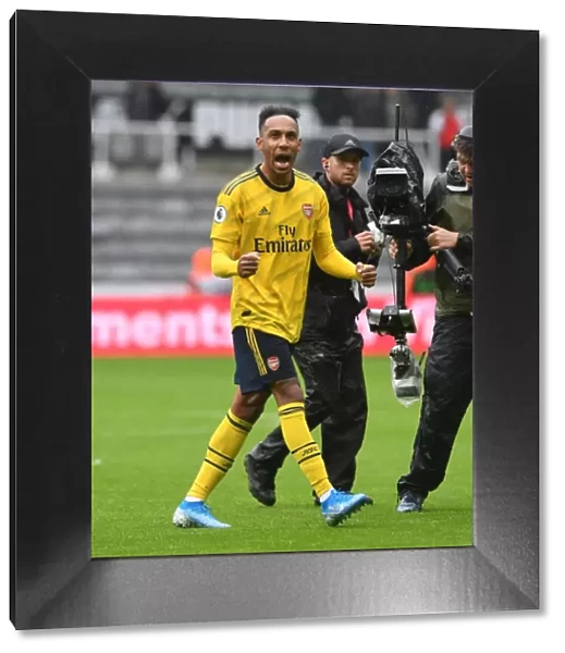 Arsenal's Aubameyang Celebrates Goal Against Newcastle United in 2019-20 Premier League