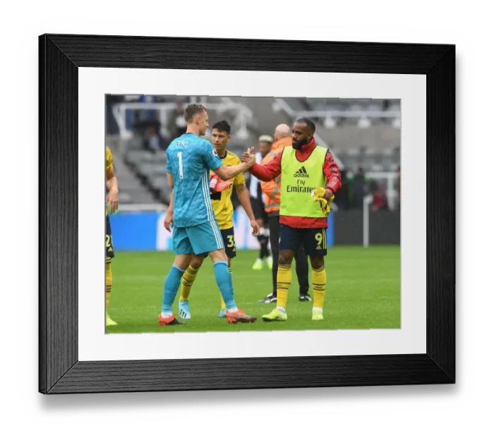 Framed Print : Arsenal's Lacazette and Leno Celebrate Win Against Newcastle United (Newcastle United v Arsenal 2019-20) Framed Print : Arsenal's Lacazette and Leno Celebrate Win Against Newcastle United (Newcastle United v Arsenal 2019-20)