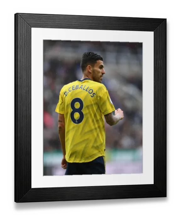 Framed Print : Premier League Battle: Dani Ceballos in Action for Arsenal vs. Newcastle United (2019-20)