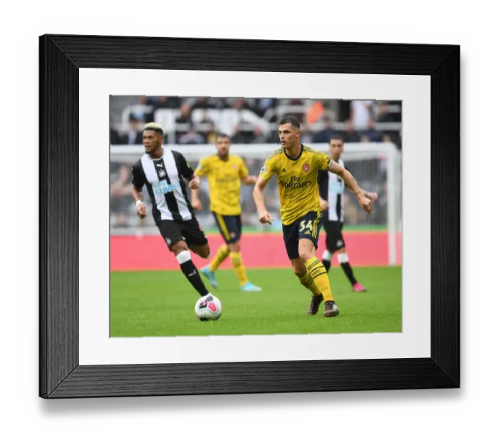 Framed Print : Granit Xhaka: Arsenal's Midfield Mastermind Dazzles in Premier League Battle vs. Newcastle United