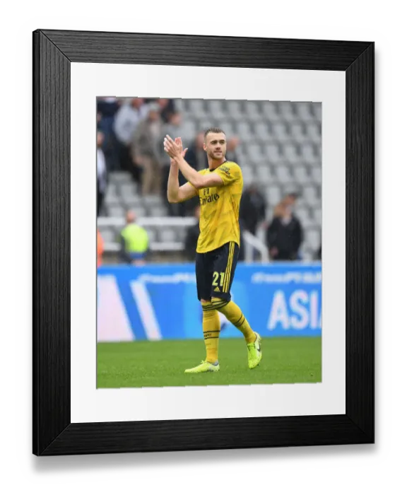 Framed Print : Calum Chambers Applauding Arsenal Fans: Newcastle United vs Arsenal FC, Premier League 2019-20